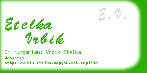 etelka vrbik business card